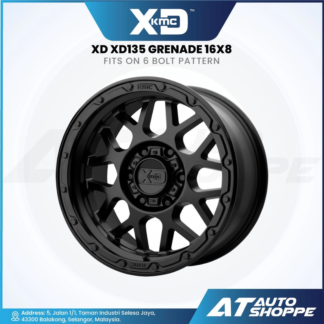 Black XD135 Grenade wheel with XD branding on a white background