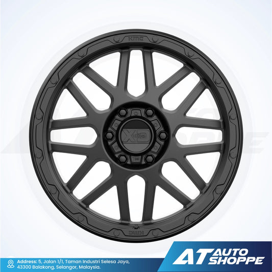 Black alloy wheel with XD logo on a white background, featuring AT Auto Shoppe branding.