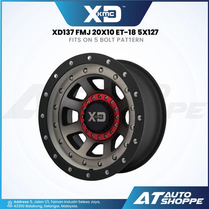 XD XD137 FMJ-Satin Black/Dark Tint 20x10 ET-18 5x127 (1 Piece)