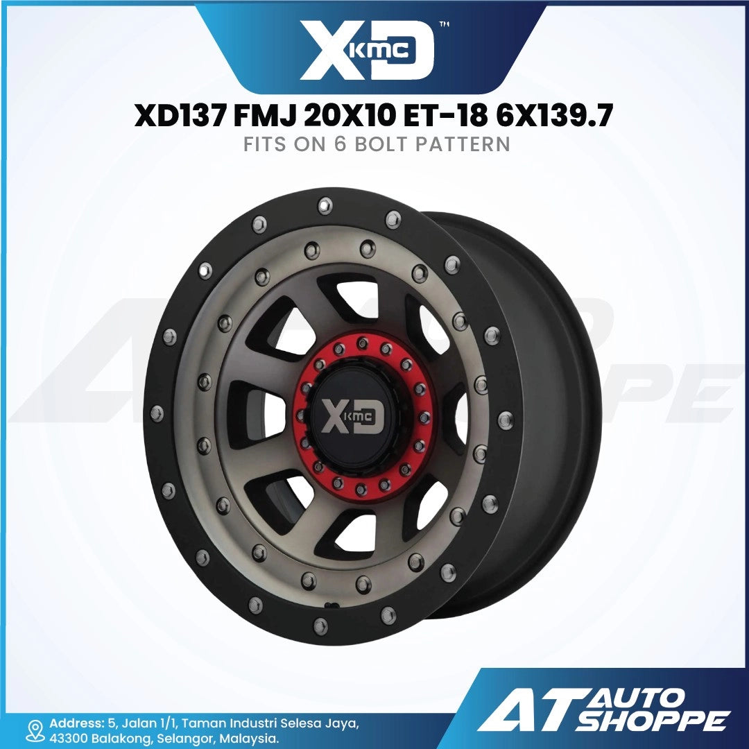 XD XD137 FMJ-Satin Black/Dark Tint 20x10 ET-18 6x139.7 (1 Piece)