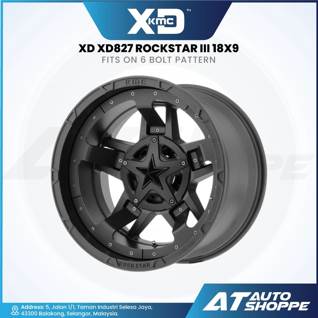 XD XD827-Rockstar III Matte Black 18x9 ET0 6x139.7 (1 Piece)