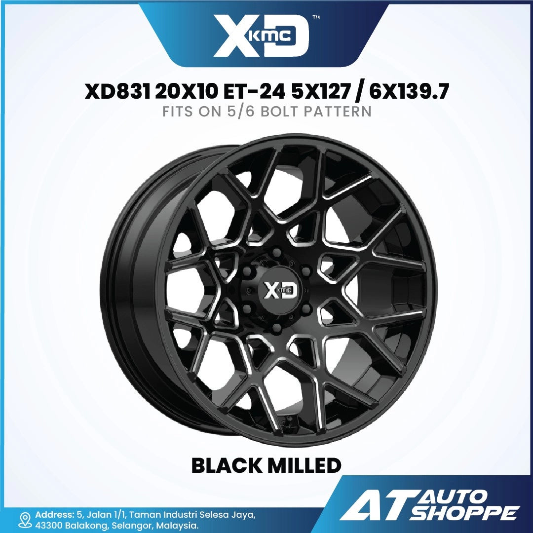 XD XD831 Chopstix-Black Milled 20x10 ET-24 5x127/6X139.7 (1 Piece)
