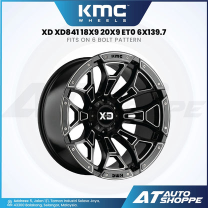 KMC XD wheel with specifications on a white background