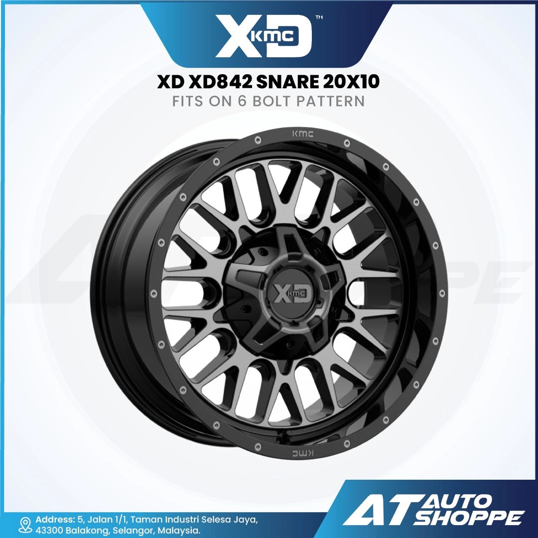XD XD842 Snare-Gloss Black/Grey Tint 20x10 ET-18 5x139.7/5x127 (1 Piece)