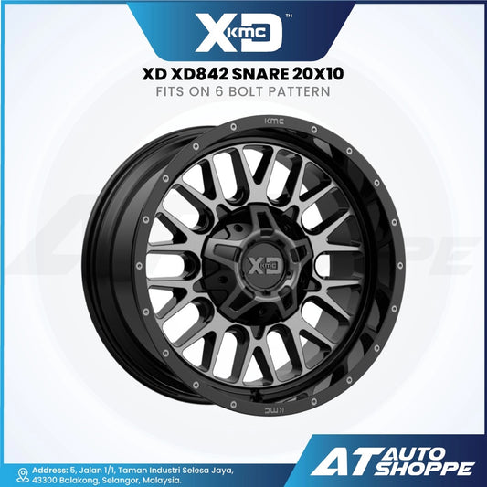 XD XD842 Snare-Gloss Black/Grey Tint 20x10 ET-18 5x139.7/5x127 (1 Piece)