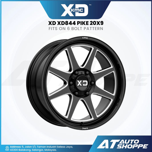 XD XD844-Pike Gloss Black/Milled 20x9 ET18 6x139.7 (1 Piece)