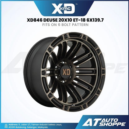 XD XD846 Deuse-Satin Black Dark Tint 20x10 ET-18 6x139.7 (1 Piece)