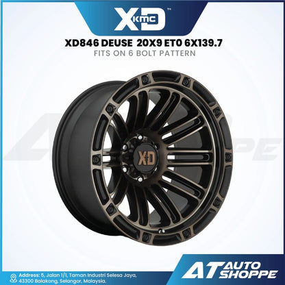 Black XD wheel with specifications on a white background