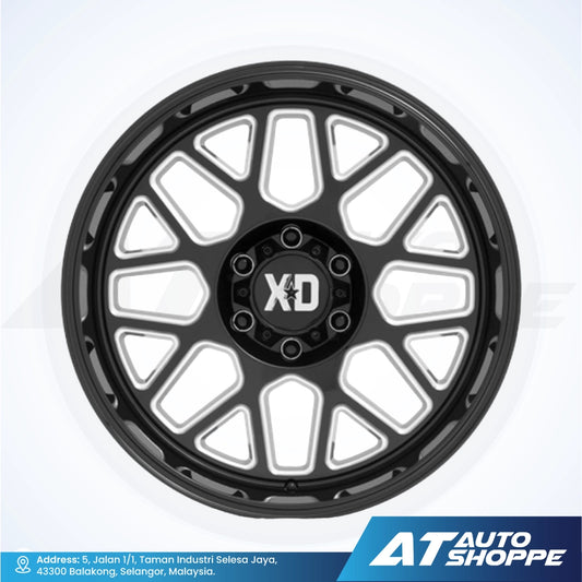 XD XD849 Grenade 2-Gloss Black/Milled 22x12 ET-44 6x139.7 (1 Piece)