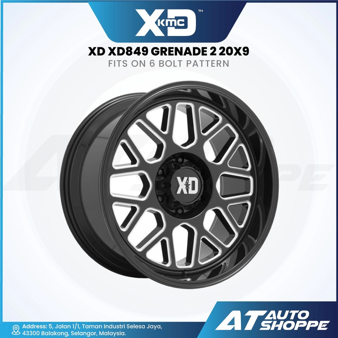 XD XD849 Grenade 2-Gloss Black/Milled 20x9 ET0 6x139.7 (1 Piece)