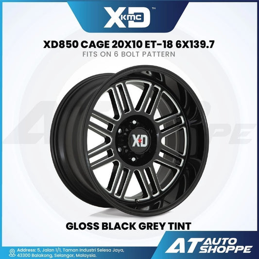 XD XD850 Cage-Gloss Black Grey Tint 20x10 ET-18/20x9 ET0 6x139.7 (1 Piece)