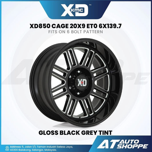 XD XD850 Cage-Gloss Black Grey Tint 20x10 ET-18/20x9 ET0 6x139.7 (1 Piece)