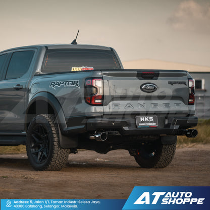 HKS Legamax Dual Exit Carbon Fiber Muffler Exhaust for Ford Raptor Next Gen 2.0 Bi-Turbo (2022-Current)